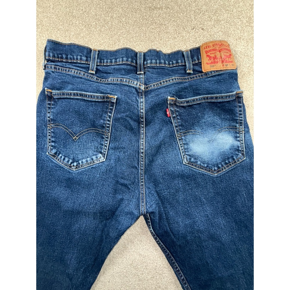 Levi's 505 Jeans Mens‎ 38x30 Blue All Day Comfort Everyday Wear Straight Leg - Picture 8 of 10